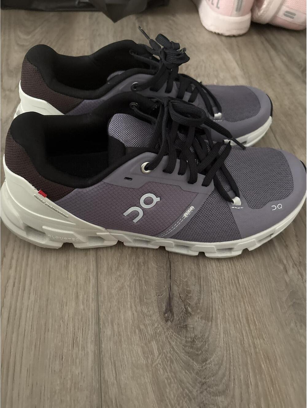 On Cloudflyer Running Shoes - Gray and Black, Women's Size 9